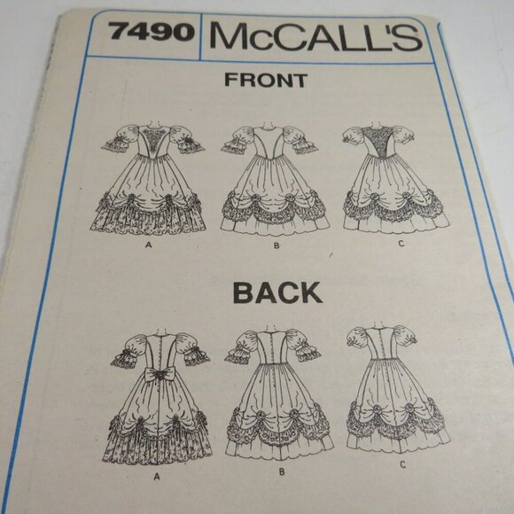 McCalls 7490 Clothing Sewing Pattern Formal Dress, Princess Dress Size 5 UNCUT - Picture 3 of 10